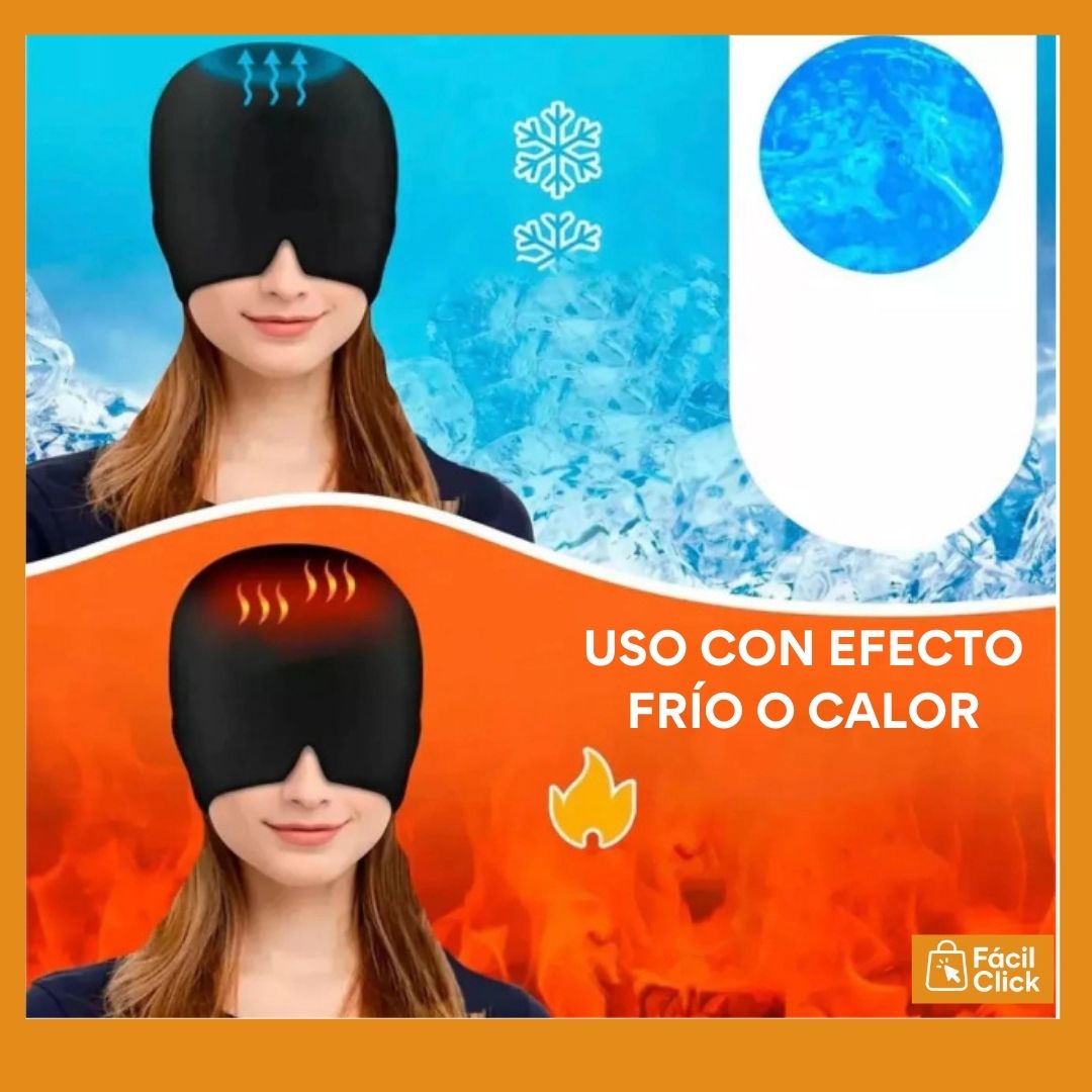 Gorro Antifaz Relajante de Gel Frío/Calor. Alivia la Migraña y el Stress