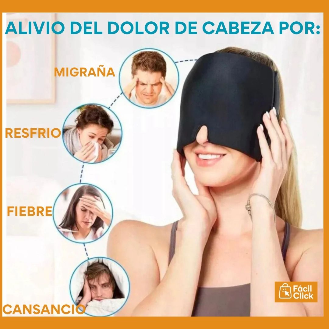 Gorro Antifaz Relajante de Gel Frío/Calor. Alivia la Migraña y el Stress