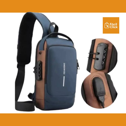 Mochila Cruzada ANTIRROBO con Carga Rápida Usb